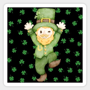 Happy Saint Patrick's Day Lucky Leprechaun Dancing Magnet